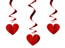 Vŕtačky Red Hearts Valentínska dekorácia 3 ks
