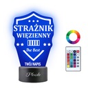 Nočná lampa Stráž Väzenská služba Váš nápis Darček 3D LED gravírovanie