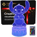 3D USB LED nočná lampa + diaľkové ovládanie Lilo a Stitch