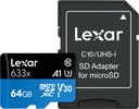 Lexar microSD karta 64GB UHS-I A1 V30