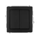KARLIK DECO Switch, dva kľúče bez piktogramov, matná čierna 12DWP-44.2