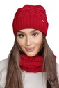 KAMILA dámska súprava, zimná čiapka s nákrčníkom, červená, KAMEA