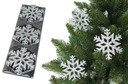 Prívesky s trblietkami Snowflake Stars SILVER 12 ks