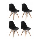 Štyri stoličky v škandinávskom štýle s čiernymi bukovými nohami do jedálne obývačky