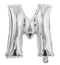 Fóliové balónové písmeno SILVER M narodeninové hélium 40cm