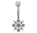 Swarovski Zirconia titánový prsteň na brucho, biely