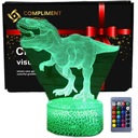 3D USB LED nočná lampa + diaľkové ovládanie Dinosaur T-Rex