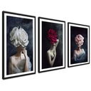 SET Rámy Plagáty Kvety Pivonky Ženy 40x50