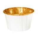 Biele a zlaté košíčky na muffiny 50x40 mm, 50 ks
