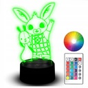 LED Nočná lampa Soška RGB 3D gravírovanie Rabbit Bing and Flop Fairy Tale