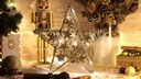 Svietiaca vianočná hviezda LED zlatý kovový 2xAA