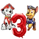 Sada balónov Paw Patrol 3 ks narodeninová Paw Patrol Chase Marshall číslo 3