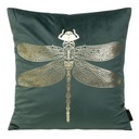 DARK MINT ZAMATOVÝ OBLIEC NA VANKÚŠ ZLATÁ VÁČKA 45x45