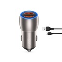 XO OBJEDNÁVKA SAMA. CC52 QC 36W 2xUSB ŠEDÝ + KÁBEL USB-C