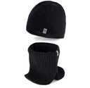 Pánsky ČIERNY SET, ČIAPKA a TUBE, fleece pax