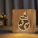 3D LED DREVENÁ NOČNÁ LAMPA STAR WARS BB8