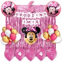 Súprava balónov s menom Minnie Mouse k 4. narodeninám