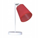 Biela lampa na nočný stolík s červeným tienidlom
