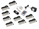Súprava 9x PVC LED klipov pre sklenené police displeja RGB