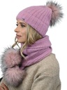 Ružová Súprava čiapka + šál brmbolce Alpaca Al4