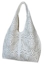 DÁMSKA TAŠKA S BIELYM OPAKOVANÝM TAŠKOU SHOPPER BAG MÓDNA TAŠKA S TALIANSKYM VZOROM