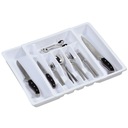 Kuchynský organizér DRAWER INSERT biely s nastaviteľnou šírkou 29-50cm