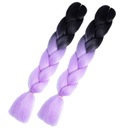 2x Ombre fialové syntetické vlasy na vrkoče