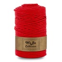 Bavlnená pletená šnúra Macrame, 5 mm, červená
