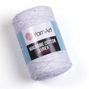 Yarnart Macrame Cotton Lurex 3 mm 720 / biela so striebornou niťou