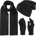 Zimná čiapka, šál, rukavice, pánska zimná súprava, teplá, štýlová