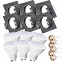 SET 6x LED 5W BLACK SQUARE halogénové svietidlo
