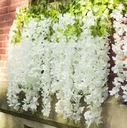 12x Wisteria wisteria kvetinová girlanda previsnutá biela