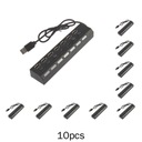 10x Typ 1: 1 * 7-portový USB rozbočovač. Zadajte