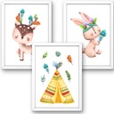 SET 3 BOHO OBRAZOV DO DETSKEJ IZBY A4
