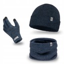SET 2v1 čiapka + nákrčník RUKAVICE dotyk NAVY BLUE
