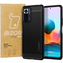 Puzdro + tvrdené sklo na Redmi Note 10 Pro, Spigen, Bizon, set, zadná časť