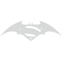 Samolepka REFLEKCIA symbol BATMAN nápis SUPERMAN 55cm