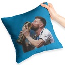 MODRÝ VANKÚŠ PRE FANÚŠIKU AKO DARČEK MESSI FUTBALISTA MÓDNE DIZAJNY
