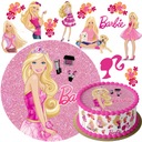 VLNÁVANÁ TORTA PRE BÁBIKU BARBIE + 7 ZNAKOV + TEXT