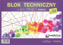 Technický blok A4/8K, farebný, 10 ks SET blokov