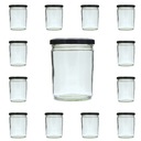 Sklenená dóza 440 ml, sada 12 kusov + uzáver