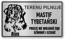 Pozor Pes Nerezová doska Mastiff, veľ