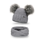 Súprava PaMaMi, čiapka s dvoma brmbolcami a snood