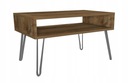 Retro drevený konferenčný stolík GLAMOUR so striebornými nohami
