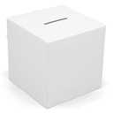 Volebná urna, kartónová kocka, 40 cm, biela