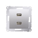 USB ZÁSUVKA DVOJITÁ NABÍJAČKA SILVER SIMON 54
