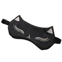Čierna saténová dekoračná maska ​​na spanie pre mačky OPK01CZ