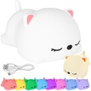 SILIKÓNOVÁ NOČNÁ LAMPA 16 FARIEB SVETLA NASTAVITEĽNÉ RGB LED SPIACI MEDVEĎ