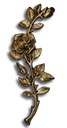 Na náhrobnú ružu, mosadznú vetvičku, výška 21 cm