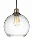 Závesná lampa, veľká, priehľadná sklenená guľa